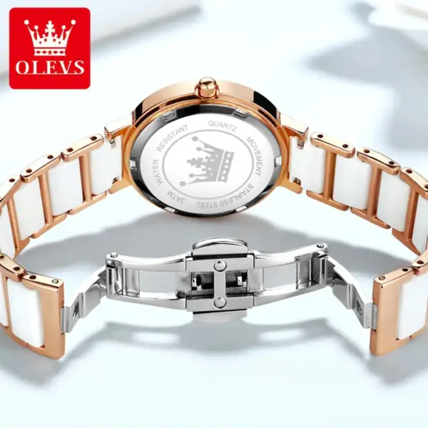 OLEVS 5877 Quartz Stainless Steel Watch For Women - Image 4