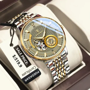POEDAGAR 1416 Top Luxury Automatic Mechanical Stainless Steel Men's Watch