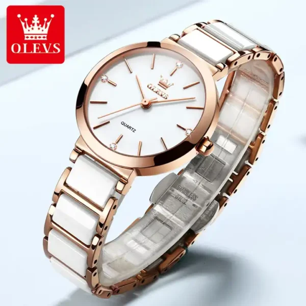OLEVS 5877 Quartz Stainless Steel Watch For Women - Image 3