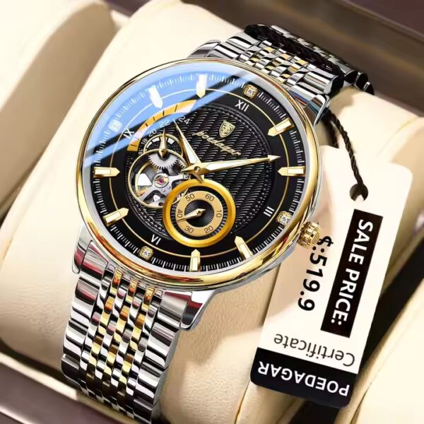 POEDAGAR 1416 Top Luxury Automatic Mechanical Stainless Steel Men's Watch - Image 2
