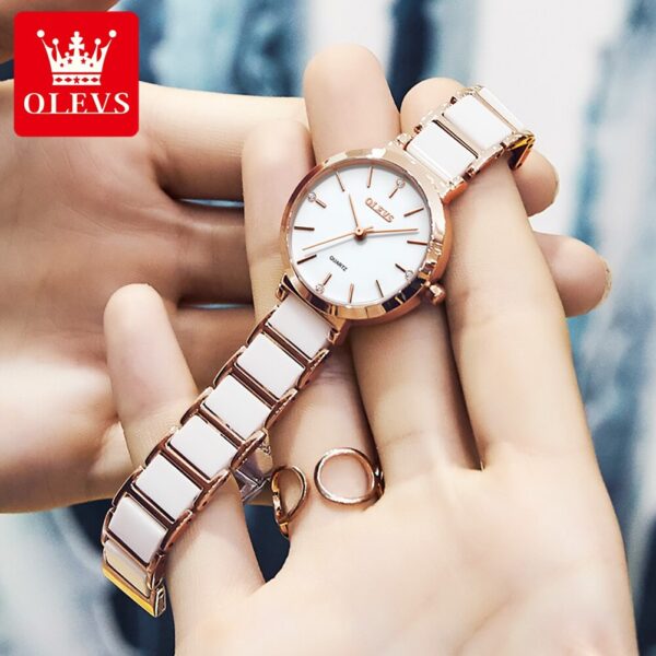 OLEVS 5877 Quartz Stainless Steel Watch For Women - Image 6