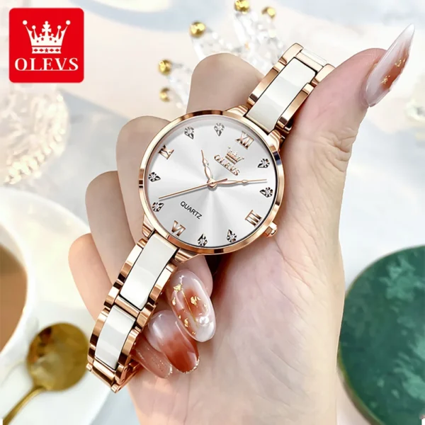 Olevs 5872 Stainless Steel Wrist Watch For Women - Image 3