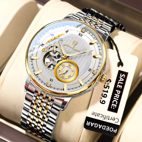 POEDAGAR 1416 Top Luxury Automatic Mechanical Stainless Steel Men's Watch - Image 2
