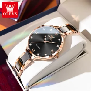 Olevs 5872 Stainless Steel Wrist Watch For Women