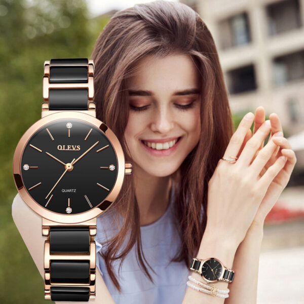 OLEVS 5877 Quartz Stainless Steel Watch For Women - Image 4