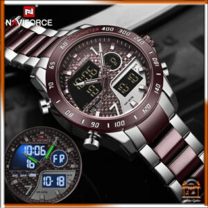 Naviforce NF9171 Men’s Dual Movement Stainless Steel Watch