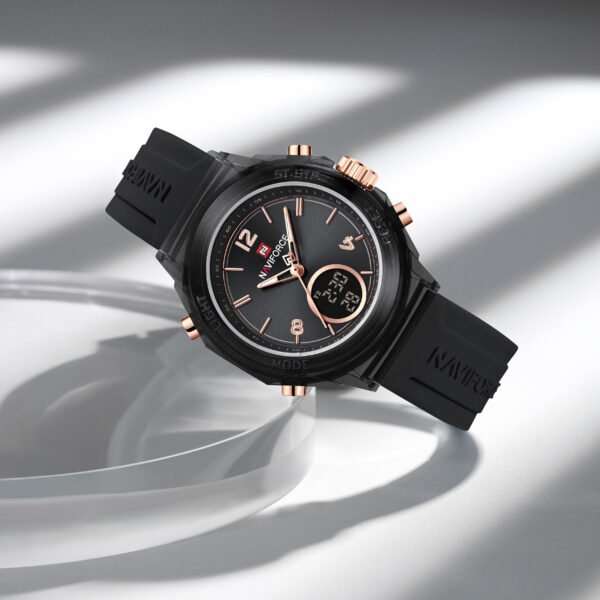 NAVIFORCE 7109  Women Watch Luxury Silicone Original Digital LED Date Week Wristwatch - Image 3