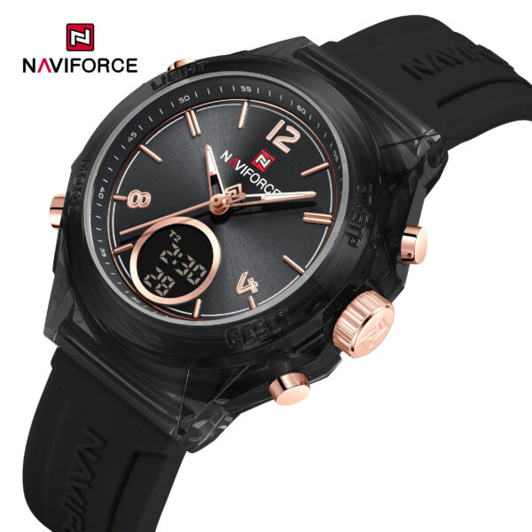 NAVIFORCE 7109  Women Watch Luxury Silicone Original Digital LED Date Week Wristwatch - Image 2