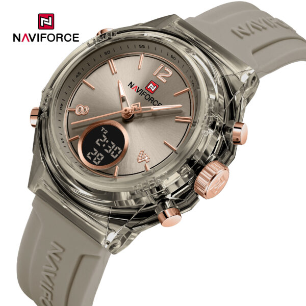 NAVIFORCE 7109  Women Watch Luxury Silicone Original  Digital LED Date Week Wristwatch - Image 2