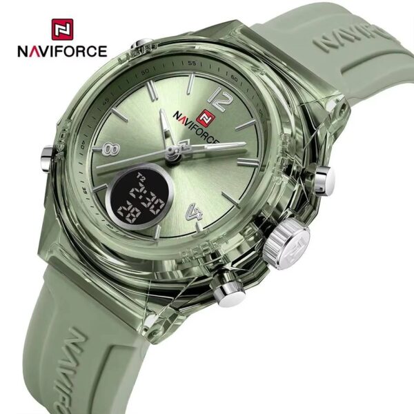NAVIFORCE 7109  Women Watch Luxury Silicone Original Digital LED Date Week Wristwatch - Image 2
