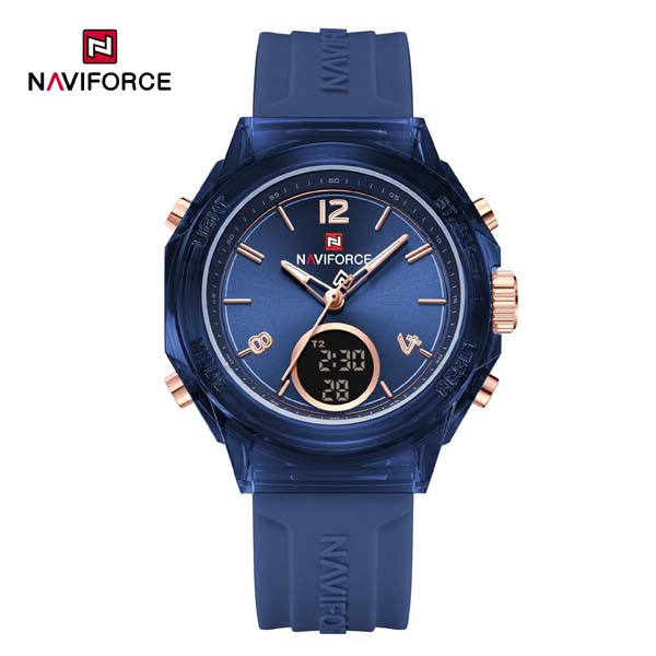 NAVIFORCE 7109  Women Watch Luxury Silicone Original  Digital LED Date Week Wristwatch