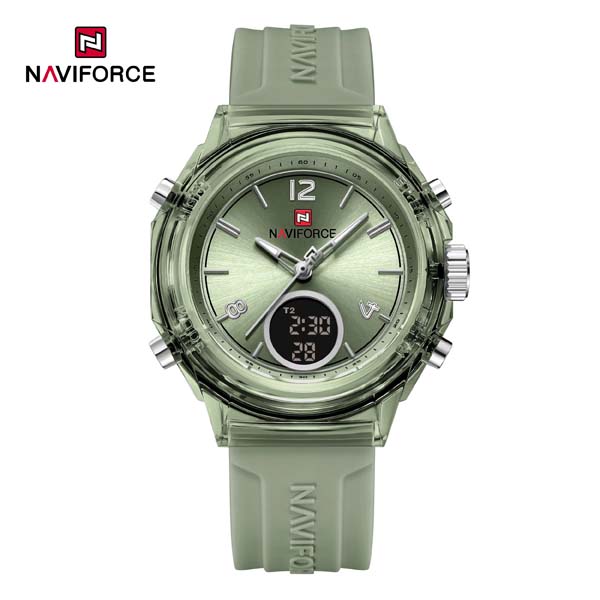 NAVIFORCE 7109  Women Watch Luxury Silicone Original Digital LED Date Week Wristwatch