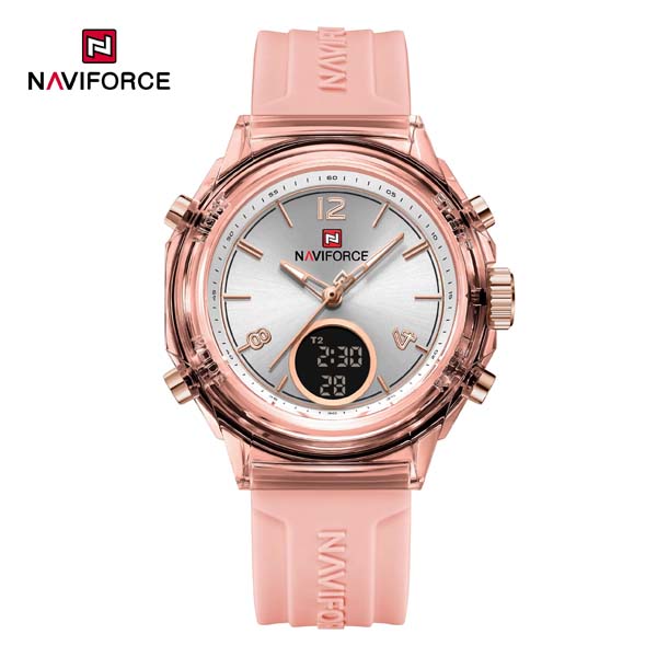 NAVIFORCE 7109  Women Watch Luxury Silicone Original  Digital LED Date Week Wristwatch