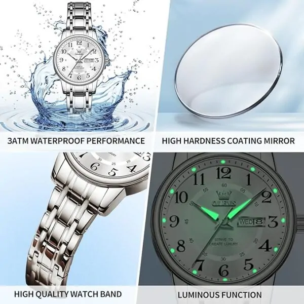 OLEVS 2891 Quartz Watch Week Display Calendar - Image 4