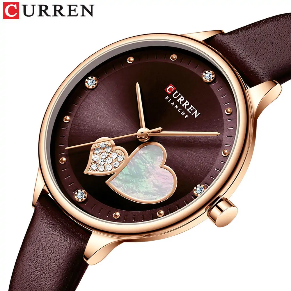 CURREN 9077 Women’s Quartz Watches Wristwatch Leather - Image 3