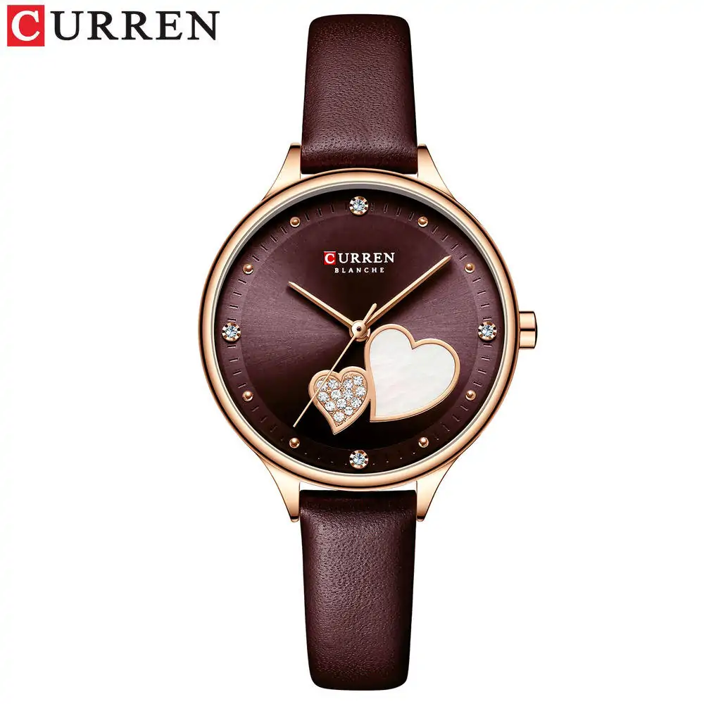 CURREN 9077 Women’s Quartz Watches Wristwatch Leather - Image 4