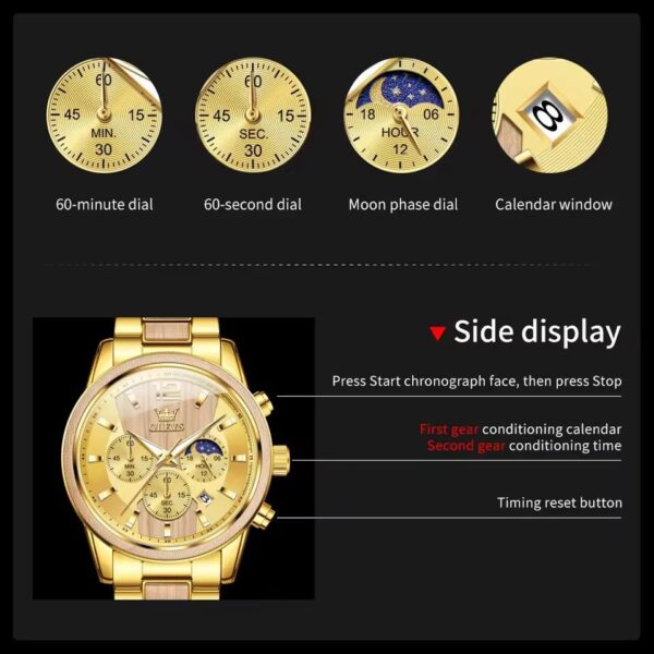 OLEVS 3645 Original Quartz Chronograph Watch - Image 4