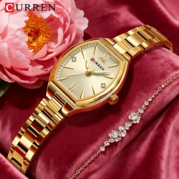 CURREN 9112 High Quality Ladies Casual Bracelet Watches Women's Simple Vintage Watches Waterproof Stainless Steel Wristwatch