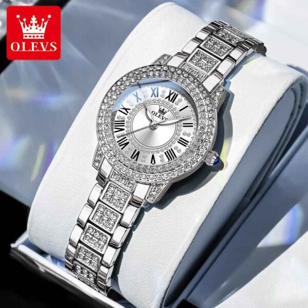 OLEVS 9943 Women Brand Watch Fashion Inlaid Diamond Roman Waterproof Watch