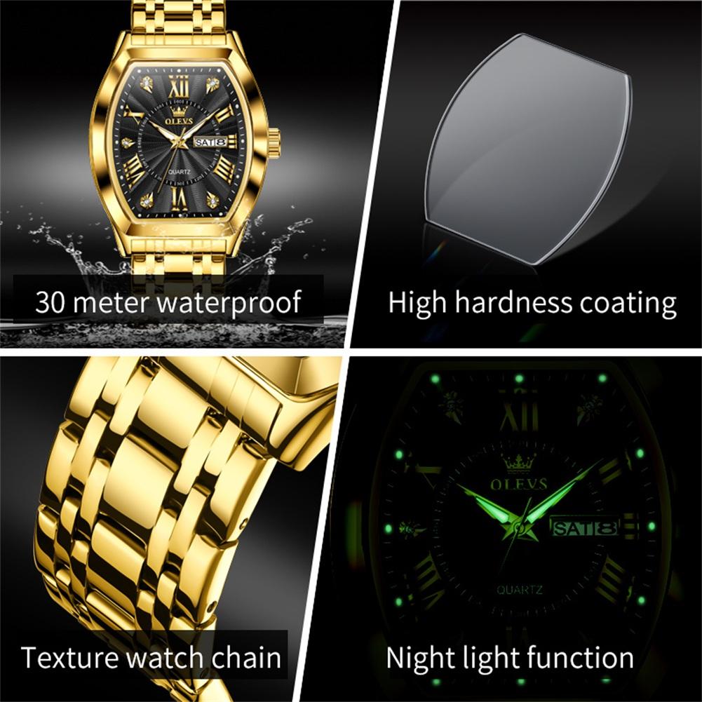 OLEVS 5613 Stainless Steel Calendar Classic Luminous Business Waterproof Men’s Quartz Watch - Image 2