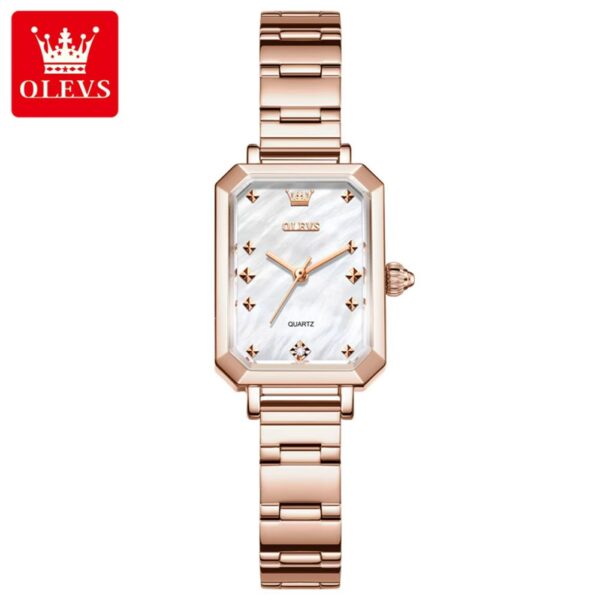Olevs 5660 3D Sparkling Small Square Ladies Watch
