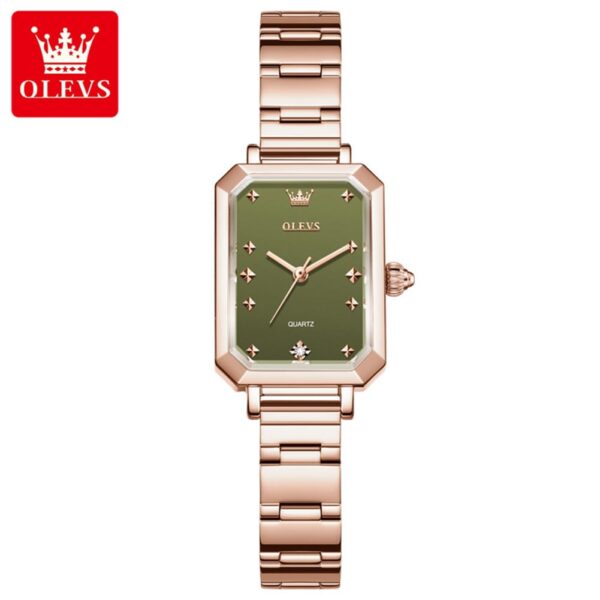 Olevs 5660 3D Sparkling Small Square Ladies Watch
