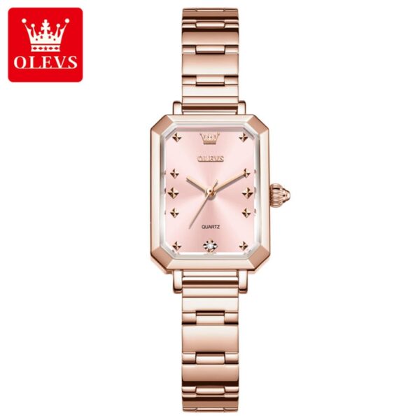 Olevs 5660 3D Sparkling Small Square Ladies Watch
