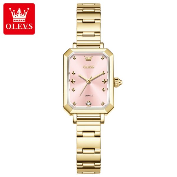 Olevs 5660 3D Sparkling Small Square Ladies Watch